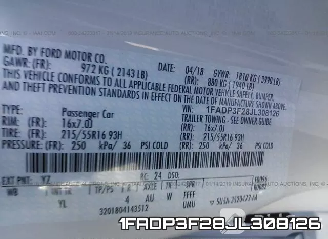 1FADP3F28JL308126 фото 10