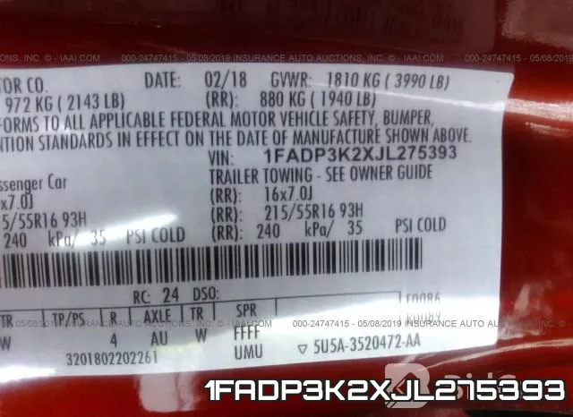 1FADP3K2XJL275393 фото 10