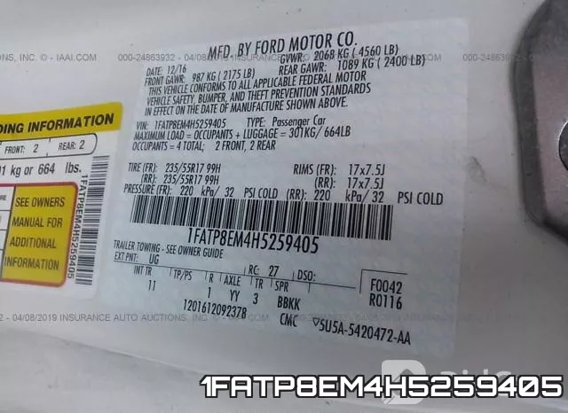 1FATP8EM4H5259405 фото 10