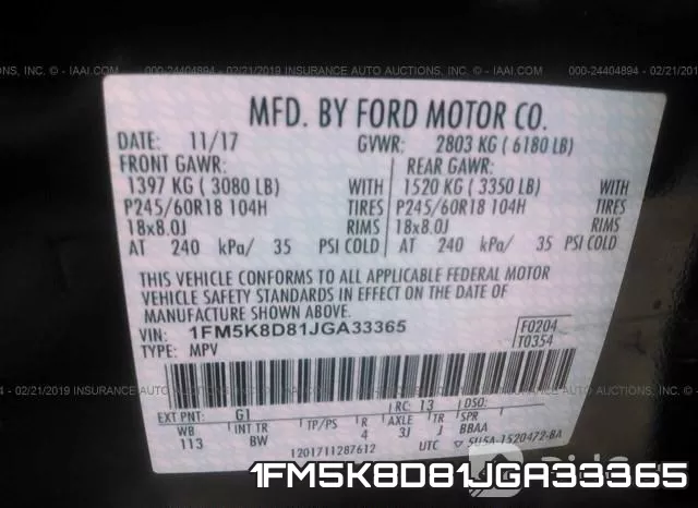 1FM5K8D81JGA33365 фото 10