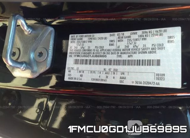 1FMCU0GD1JUB69895 фото 8