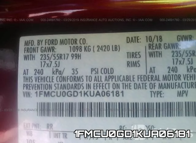 1FMCU0GD1KUA06181 фото 10