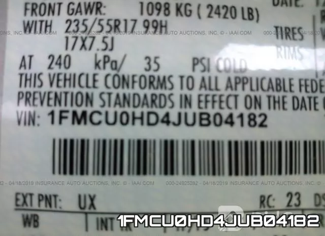 1FMCU0HD4JUB04182 фото 10