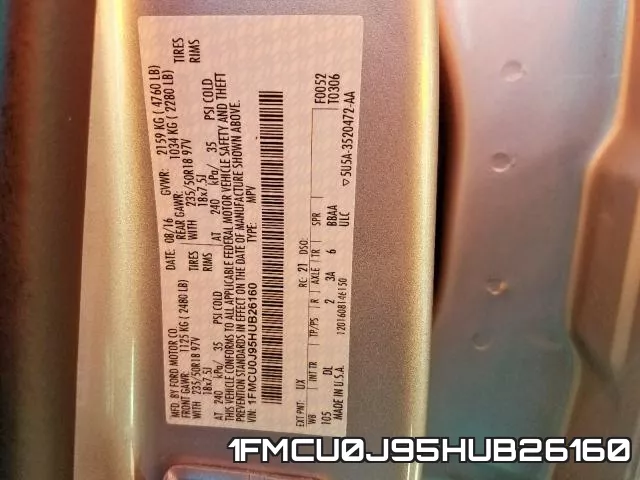 1FMCU0J95HUB26160 фото 2