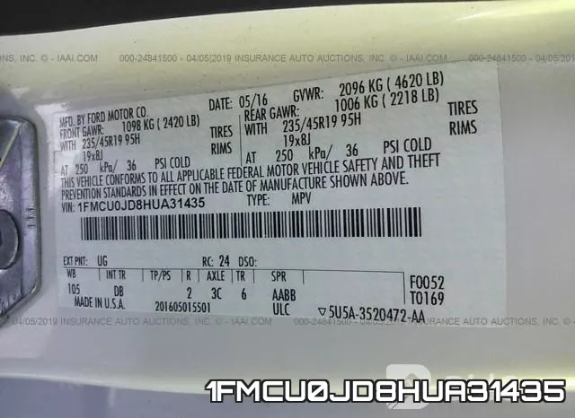 1FMCU0JD8HUA31435 фото 10