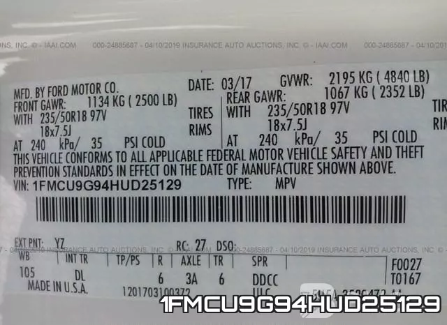 1FMCU9G94HUD25129 фото 10