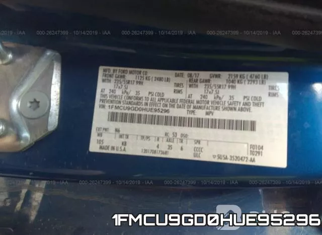 1FMCU9GD0HUE95296 фото 9