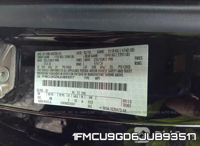 1FMCU9GD6JUB93517 фото 10