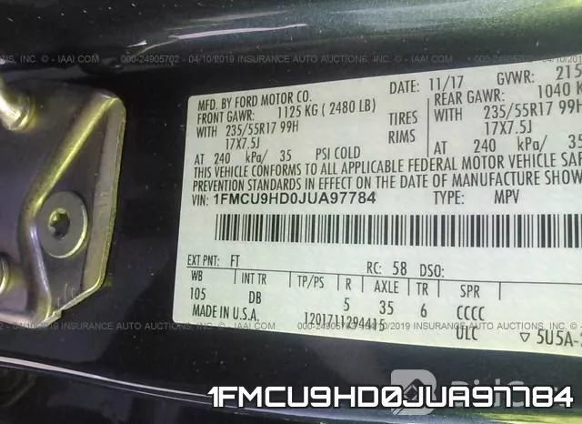 1FMCU9HD0JUA97784 фото 10