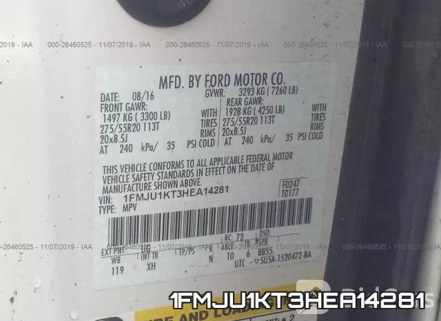1FMJU1KT3HEA14281 фото 9