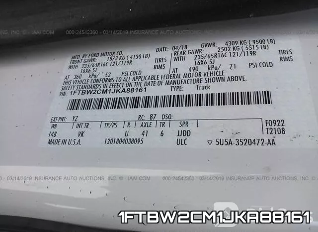 1FTBW2CM1JKA88161 фото 10
