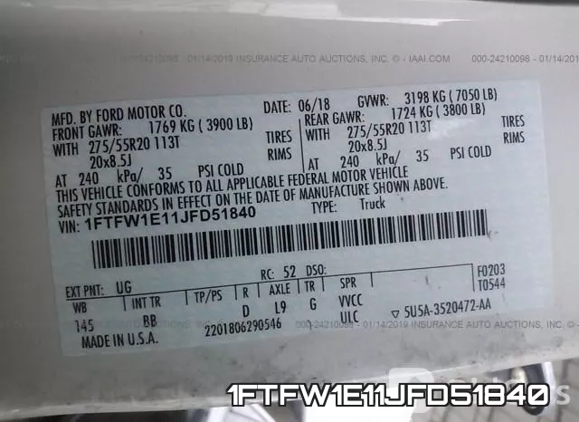 1FTFW1E11JFD51840 фото 10