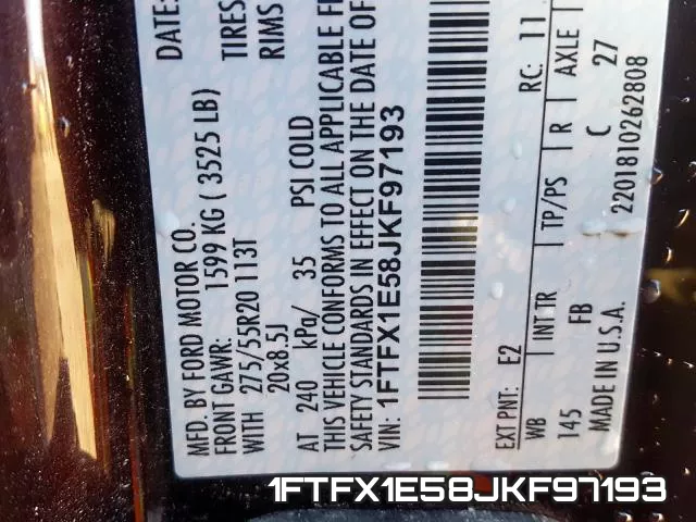 1FTFX1E58JKF97193 фото 2