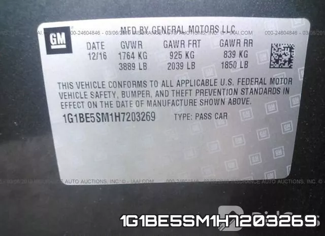 1G1BE5SM1H7203269 фото 10