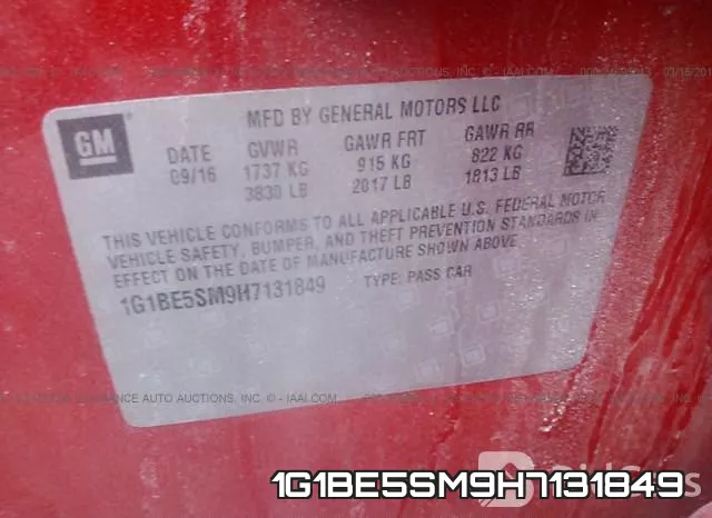 1G1BE5SM9H7131849 фото 10