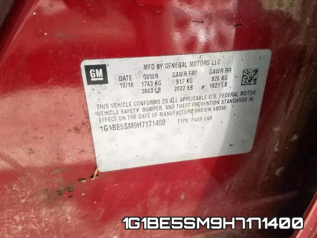 1G1BE5SM9H7171400 фото 2