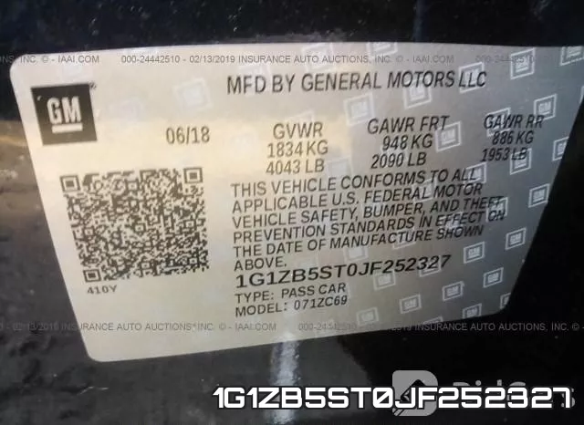 1G1ZB5ST0JF252327 фото 10
