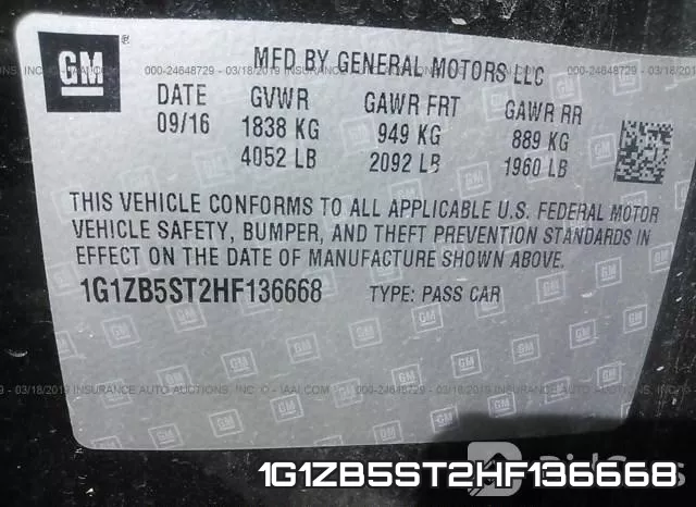 1G1ZB5ST2HF136668 фото 10