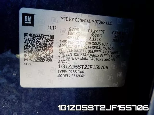 1G1ZD5ST2JF155706 фото 2