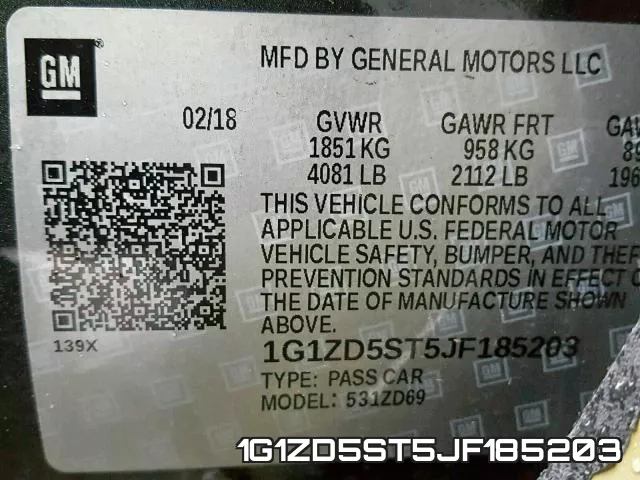 1G1ZD5ST5JF185203 фото 2