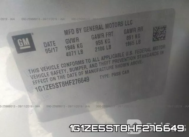1G1ZE5ST8HF276649 фото 10
