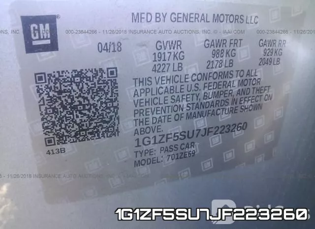 1G1ZF5SU7JF223260 фото 10