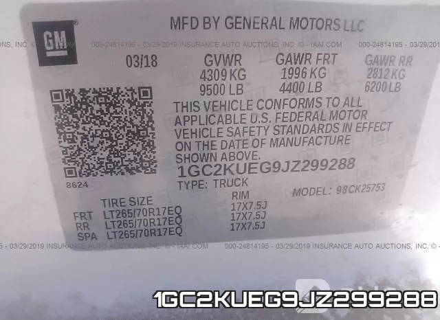 1GC2KUEG9JZ299288 фото 10