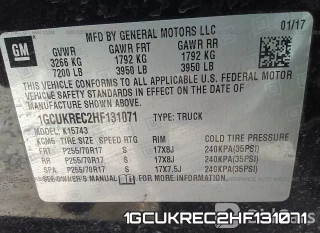 1GCUKREC2HF131071 фото 10