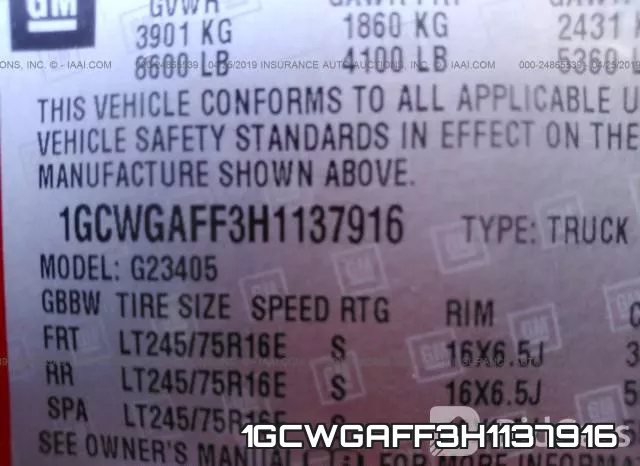 1GCWGAFF3H1137916 фото 10