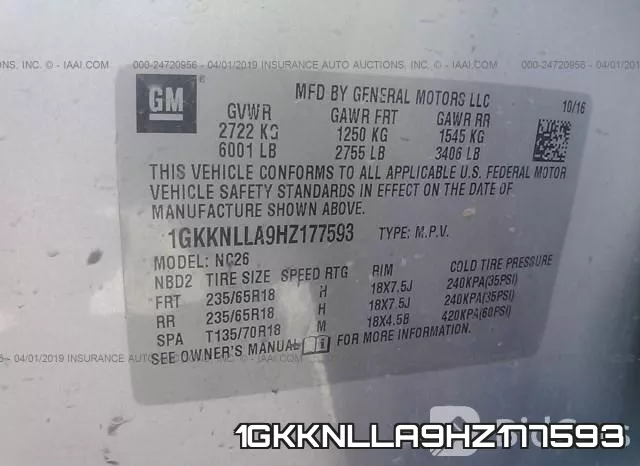1GKKNLLA9HZ177593 фото 10