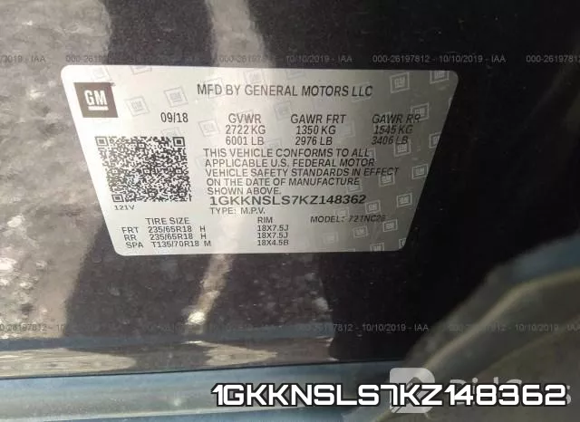 1GKKNSLS7KZ148362 фото 10