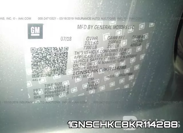 1GNSCHKC8KR114288 фото 10