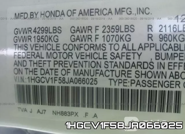 1HGCV1F58JA066025 фото 10