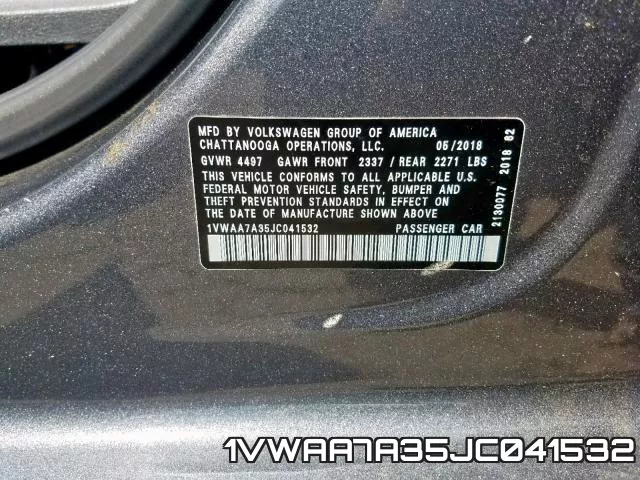 1VWAA7A35JC041532 фото 2