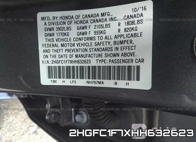 2HGFC1F7XHH632623 фото 10