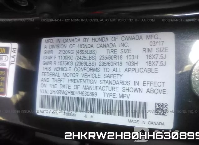 2HKRW2H80HH630899 фото 10