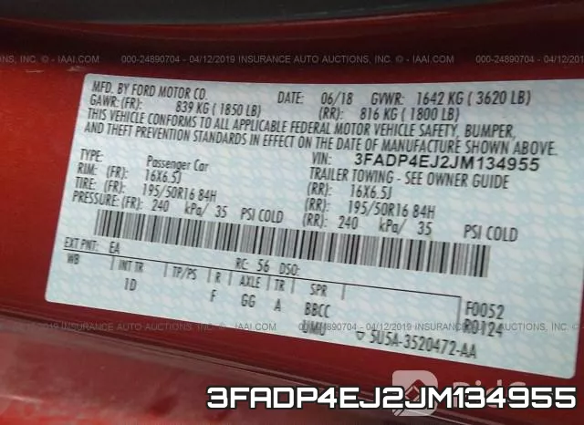 3FADP4EJ2JM134955 фото 10