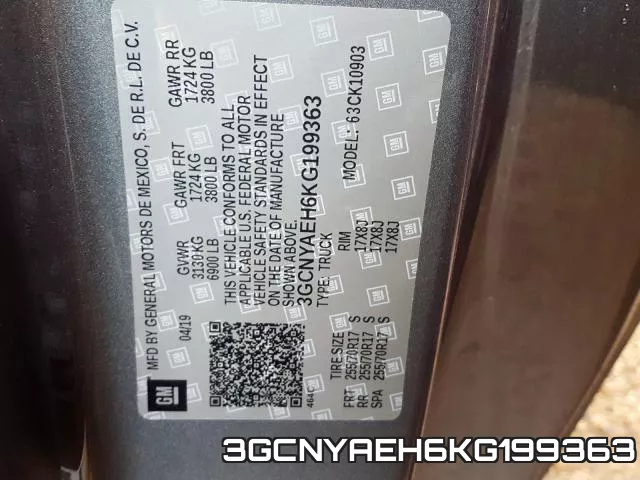 3GCNYAEH6KG199363 фото 2