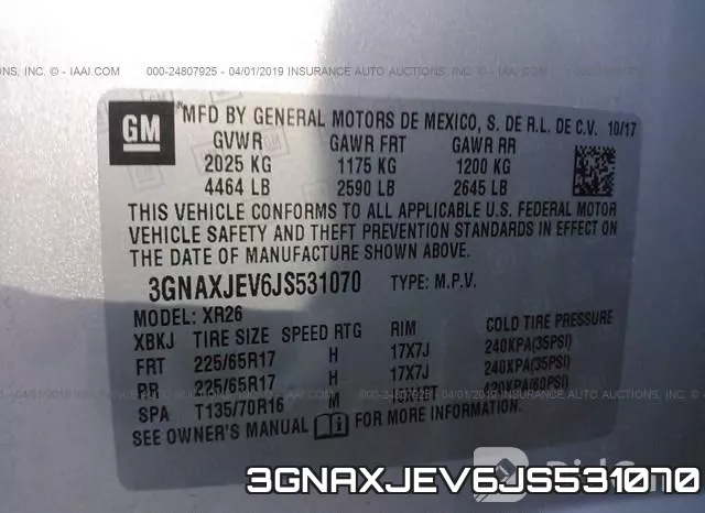 3GNAXJEV6JS531070 фото 10