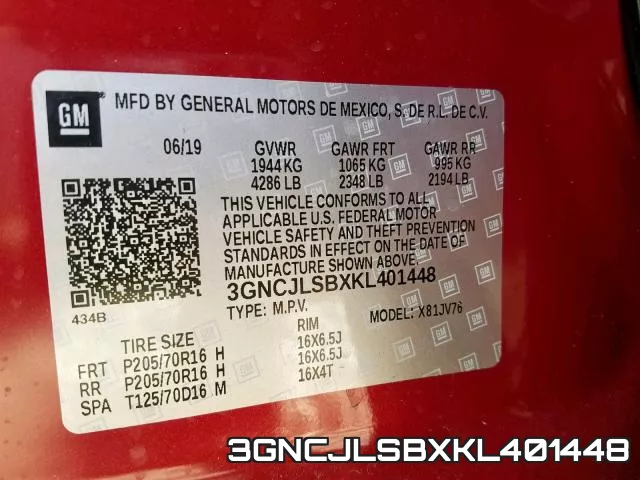3GNCJLSBXKL401448 фото 2