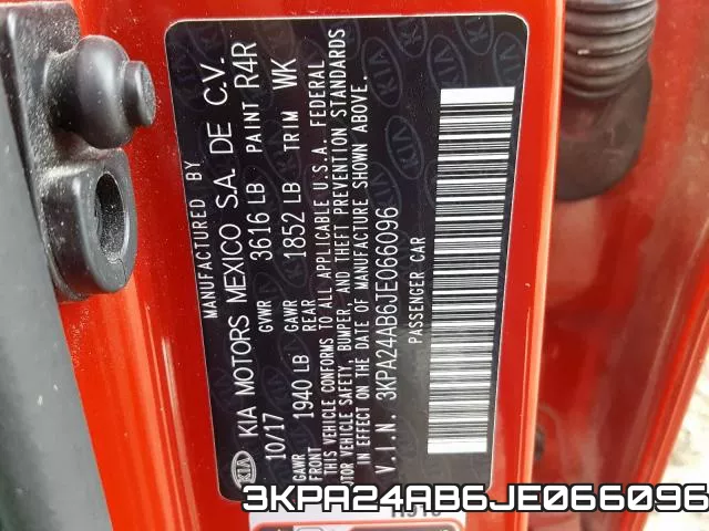 3KPA24AB6JE066096 фото 2