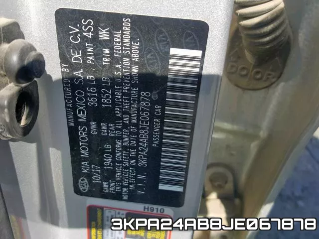 3KPA24AB8JE067878 фото 2