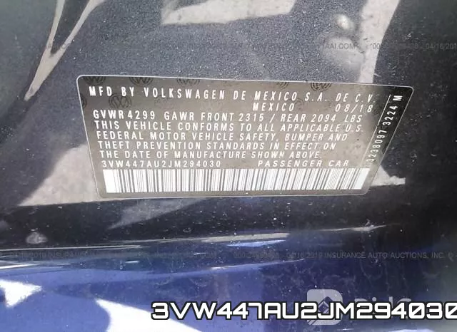 3VW447AU2JM294030 фото 10