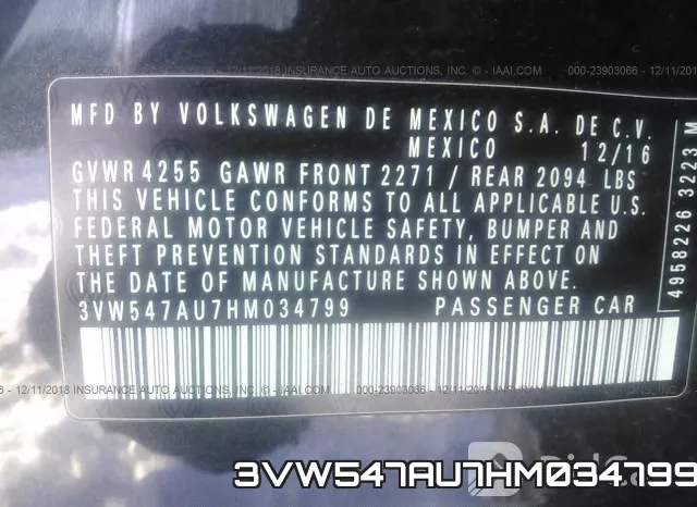 3VW547AU7HM034799 фото 10