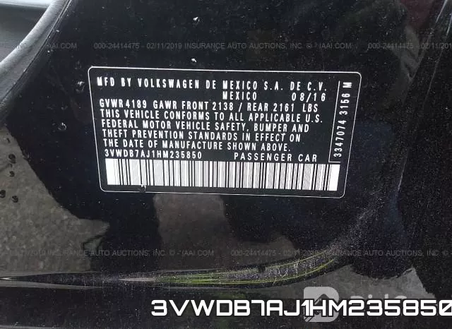 3VWDB7AJ1HM235850 фото 10