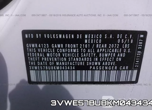 3VWE57BU8KM043434 фото 10