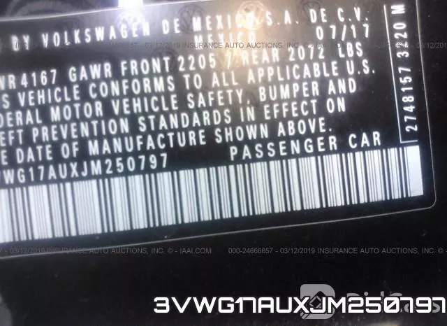 3VWG17AUXJM250797 фото 10