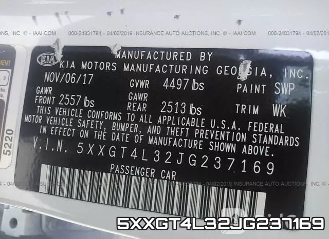 5XXGT4L32JG237169 фото 10