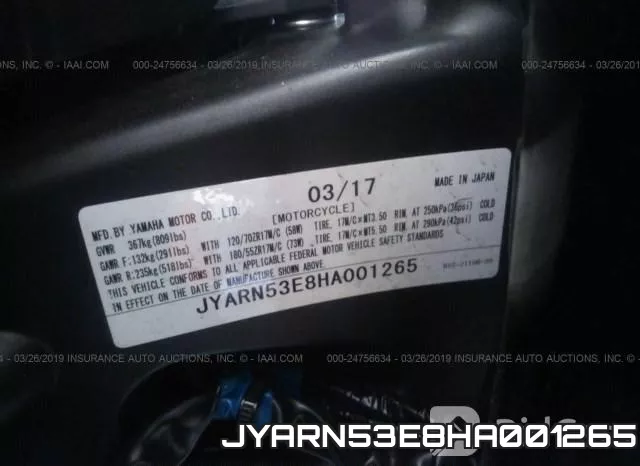JYARN53E8HA001265 фото 2