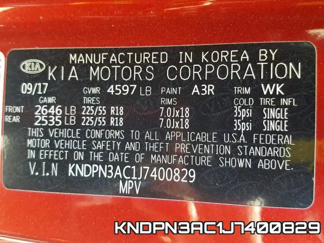 KNDPN3AC1J7400829 фото 2